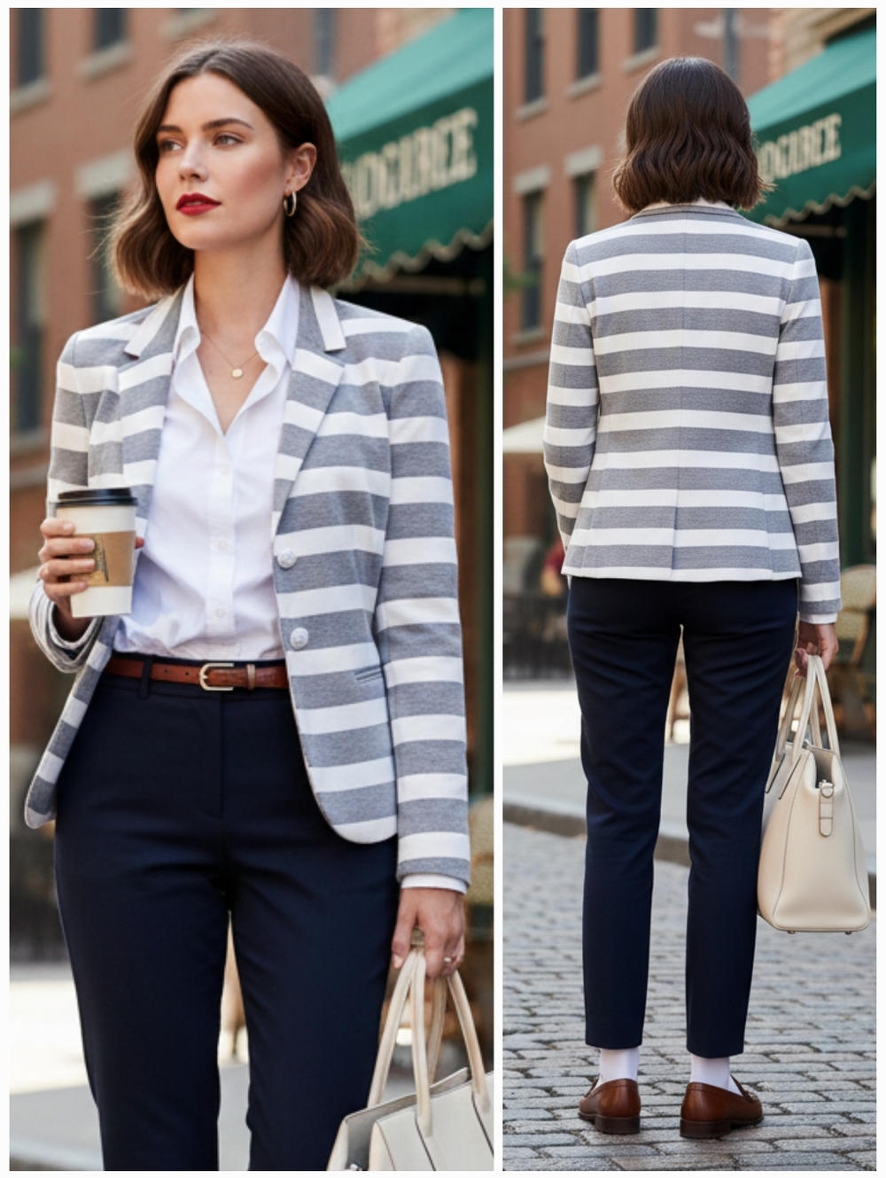 NWT GAP 2 Old Money Ivy League Academia Preppy Office Stripe Knit Academy Blazer
